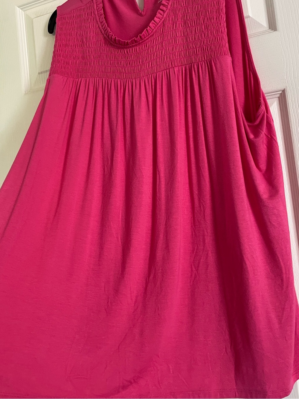 croft & barrow Hot Pink Sleeveless Ruffle Neck Tank